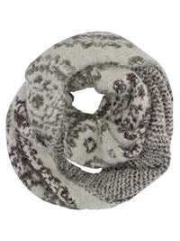 Paisley Fuzzy Eyelash Knit Infinity Scarf