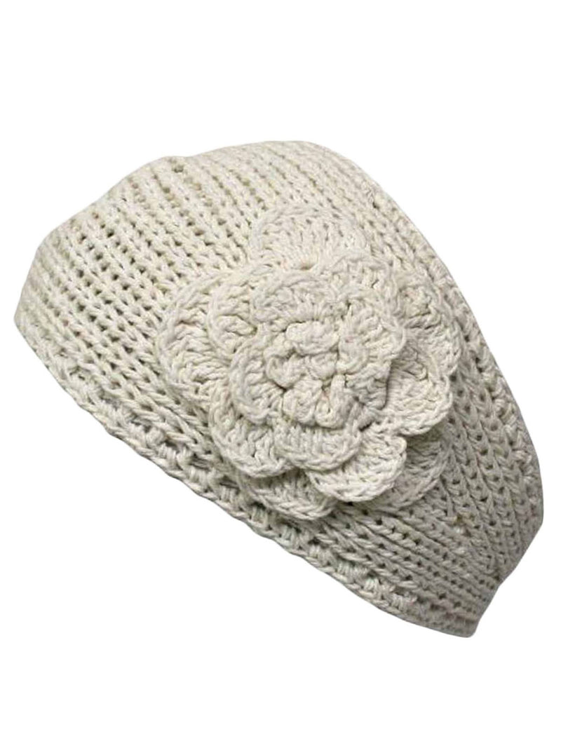 Knit Handmade Headband With Flower Detail