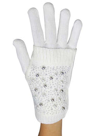 Rhinestone & Pearl Knit Arm Warmers & Gloves
