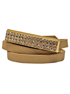 Thin Belt With Gold Bar Buckle
