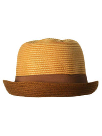 Two-Tone Straw Fedora Hat