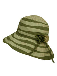 Green & Cream Wide Brim Bucket Hat