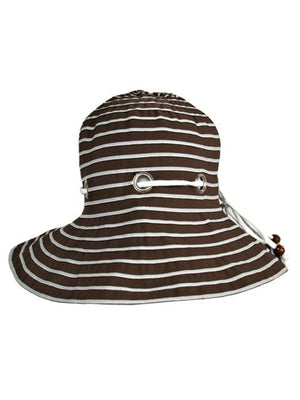 Brown Nautical Bucket Hat With Rope Hatband