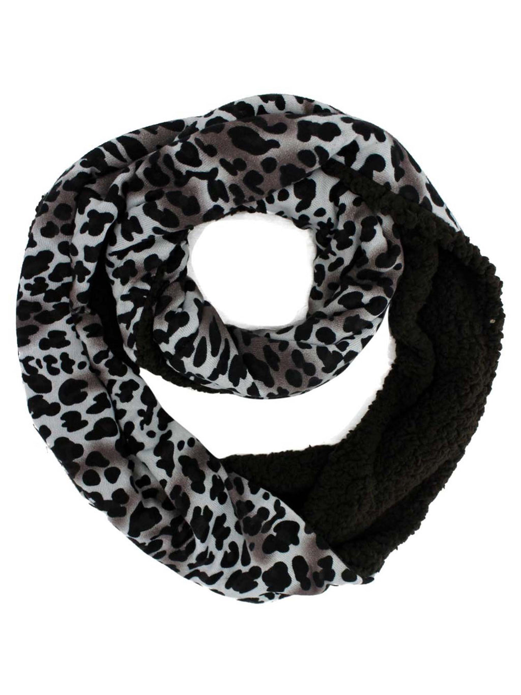 Fleece Lined Leopard Infinity Scarf