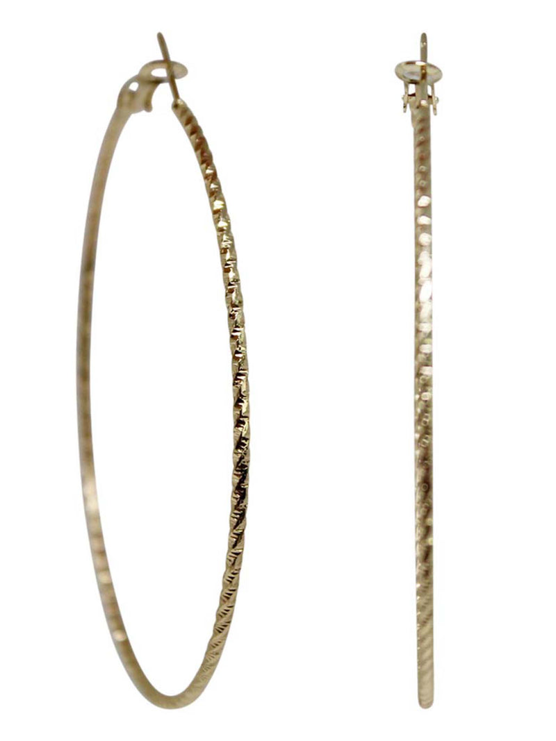 Oversized Textured Metal Hoop Earrings