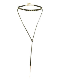 Olive Green & Gold Star Studded Choker Necklace