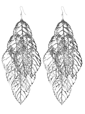 Big Filigree Leaf Leaves Earrings