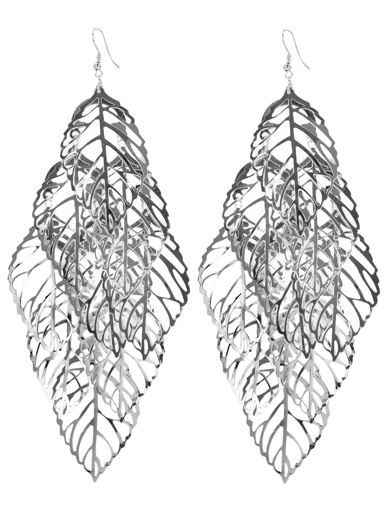 Big Filigree Leaf Leaves Earrings