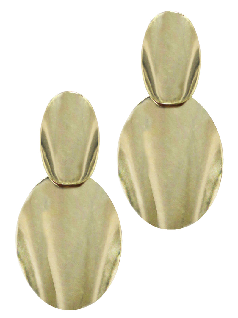Gold 90'S Retro Shield Earrings