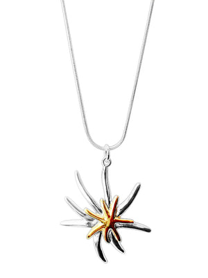 Sterling Silver & Gold Plated Starfish Necklace