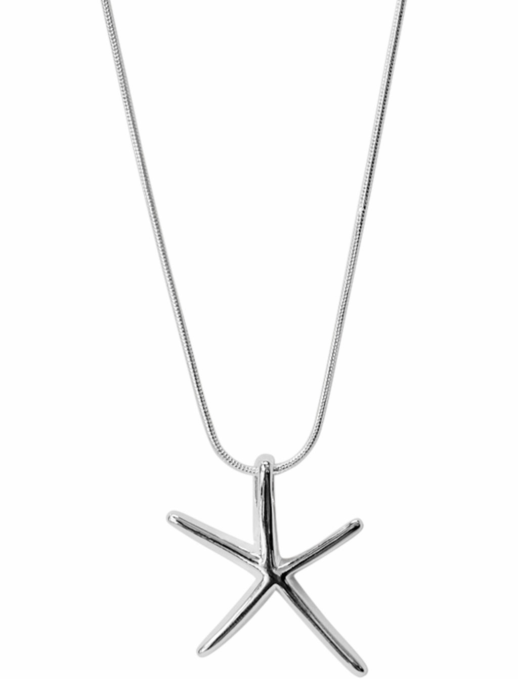 Starfish Pendant Sterling Silver Plated Necklace