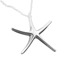 Starfish Pendant Sterling Silver Plated Necklace