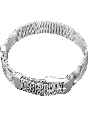 Sterling Silver Plated Belt Style Bracelet