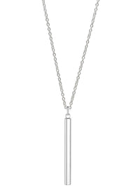 Sterling Silver Plated Bar Drop Pendant Necklace