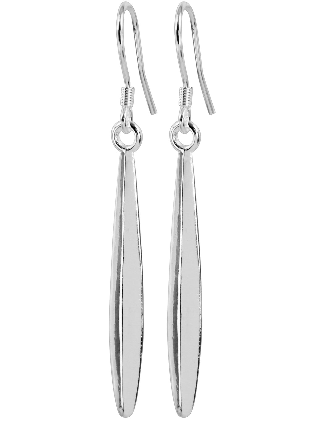 Rounded Bar Dangle Sterling Silver Plated Earrings
