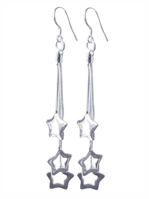 Sterling Silver Plated Star Hook Earrings