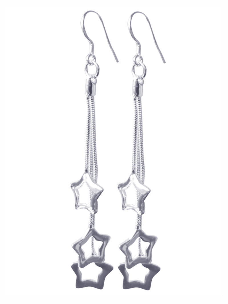Sterling Silver Plated Star Hook Earrings