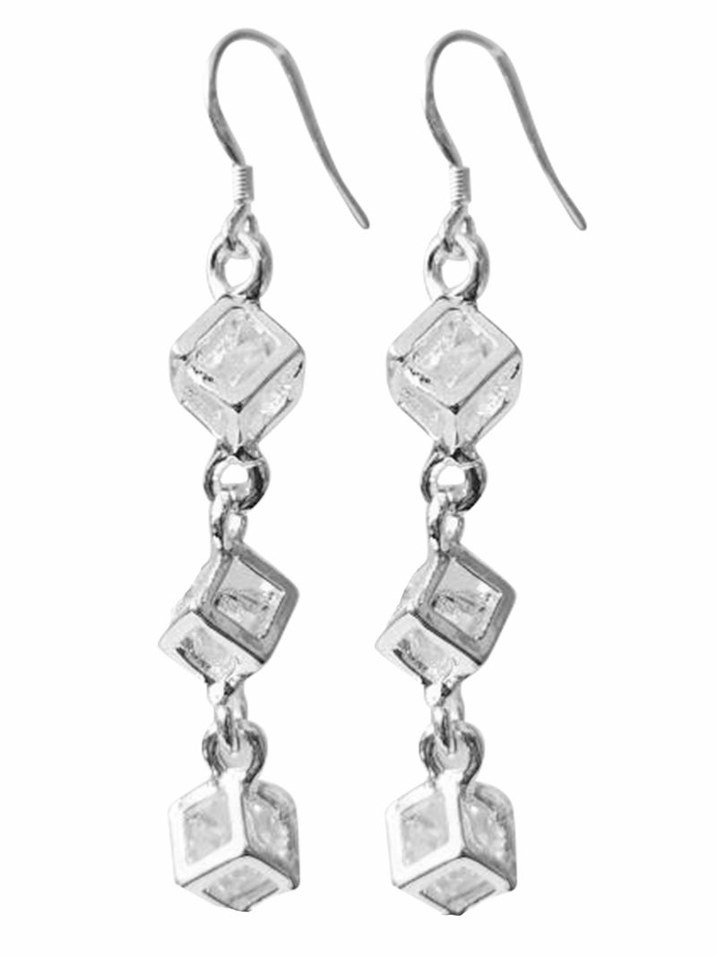 Caged Crystal Sterling Silver Plated Earrings