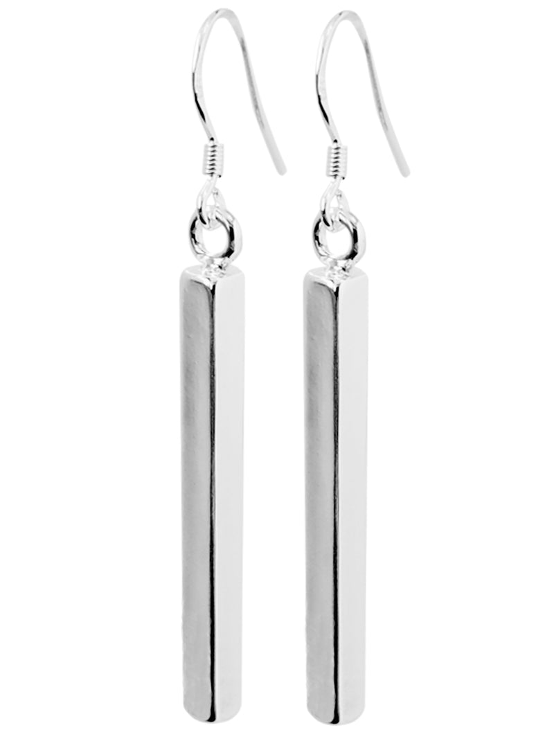 Sterling Silver Plated Bar Drop Earrings