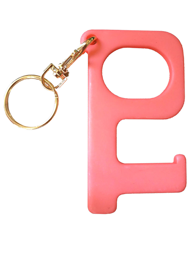 Coral Pink Touchless Door Opener Keychain Tool
