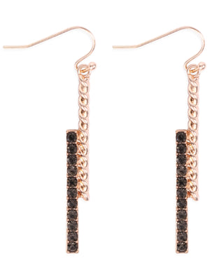 Gold & Burgundy Crystal Rhinestone Hook Earrings