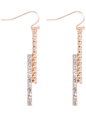 Gold & Clear Crystal Rhinestone Hook Earrings