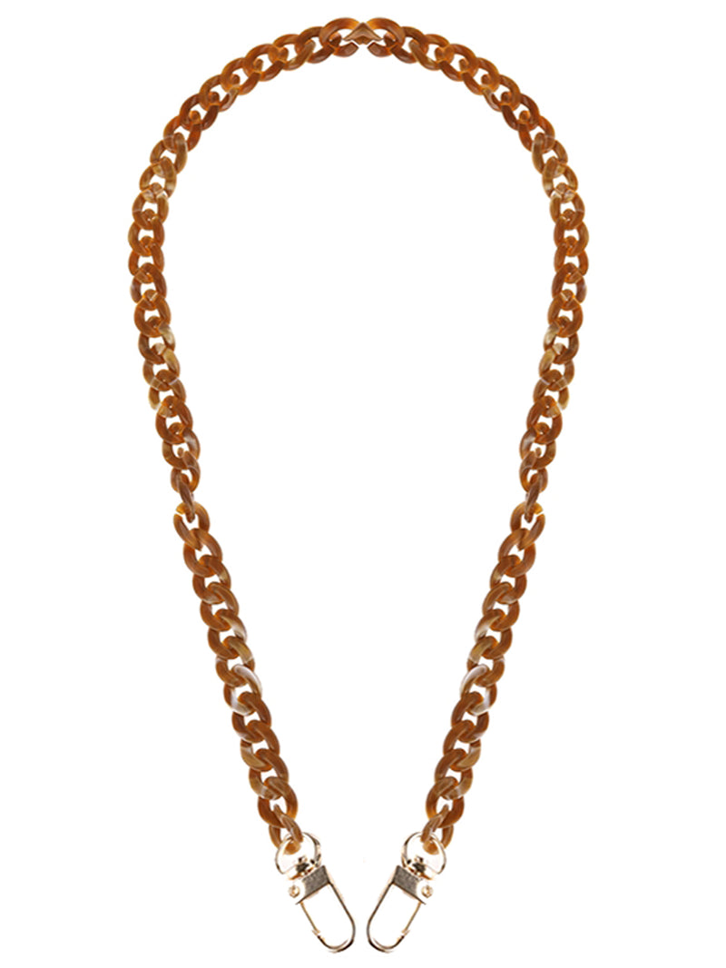 Brown Acrylic Chain Mask Holder Necklace