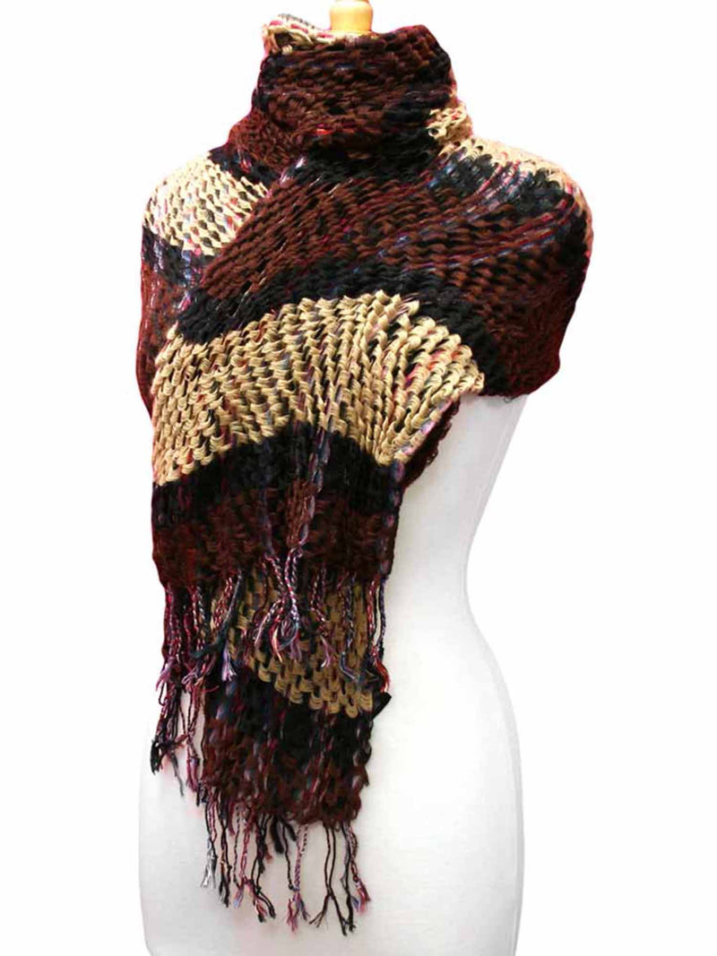 Striped Soft Knit Winter Unisex Neck Scarf