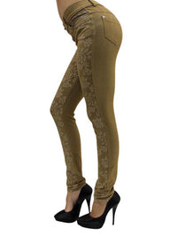 Floral Stretch Jeggings With Pockets