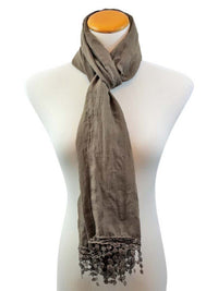 Lightweight Scarf With Lace Fringe