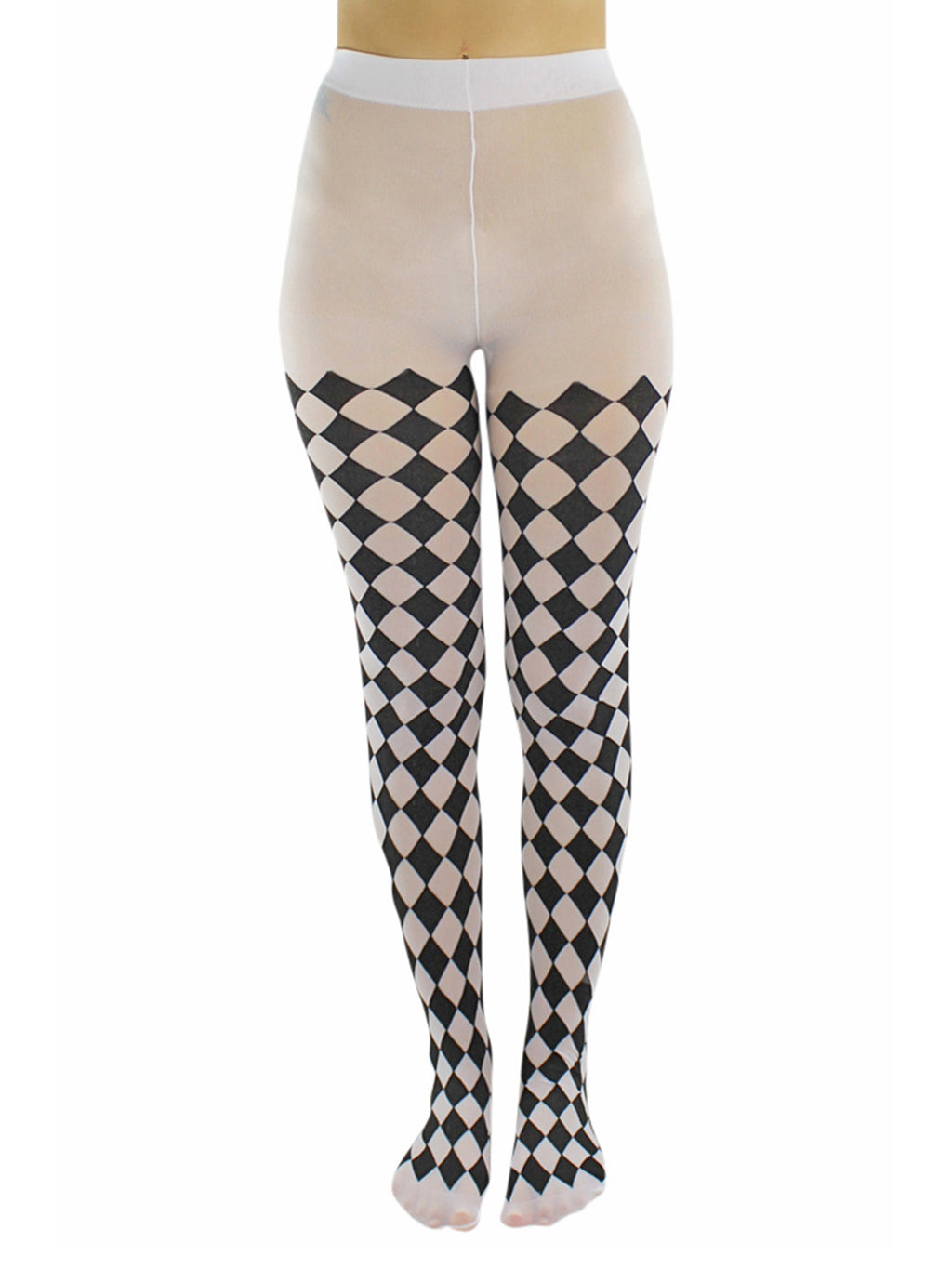 Jester Diamond Harlequin Print Tights