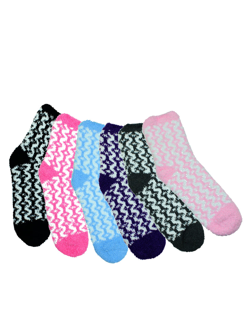 Geometric Fuzzy 6 Pack Socks