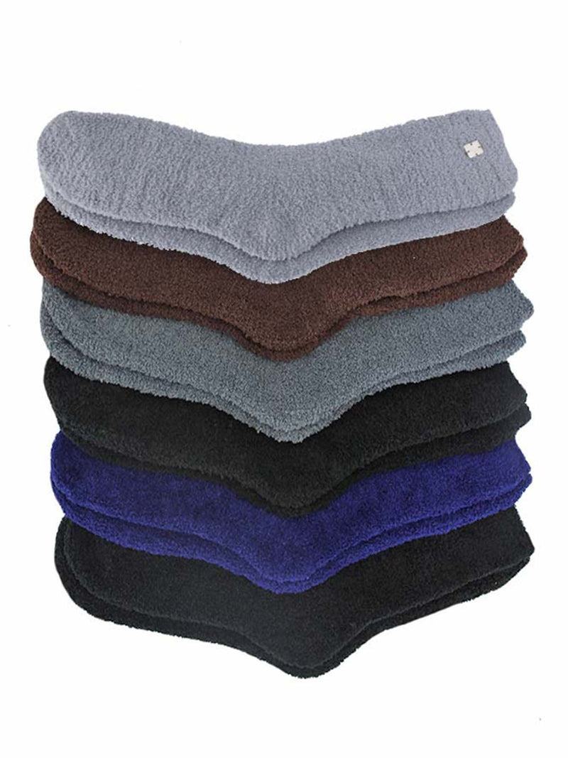Solid Color Toasty Plush 6 Pack Fuzzy Socks