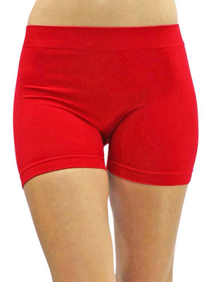 Red Stretchy 10" Seamless Yoga Shorts