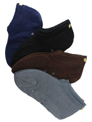Solid Color 4 Pack Assorted Soft Knit Slipper Socks