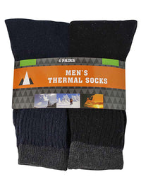 Black Gray & Navy Blue Mens Winter Thermal 4 Pack Socks