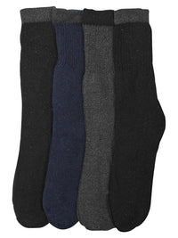 Black Gray & Navy Blue Mens Winter Thermal 4 Pack Socks