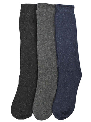Gray Black & Navy Blue 3 Pack Long Thermal Mens Socks