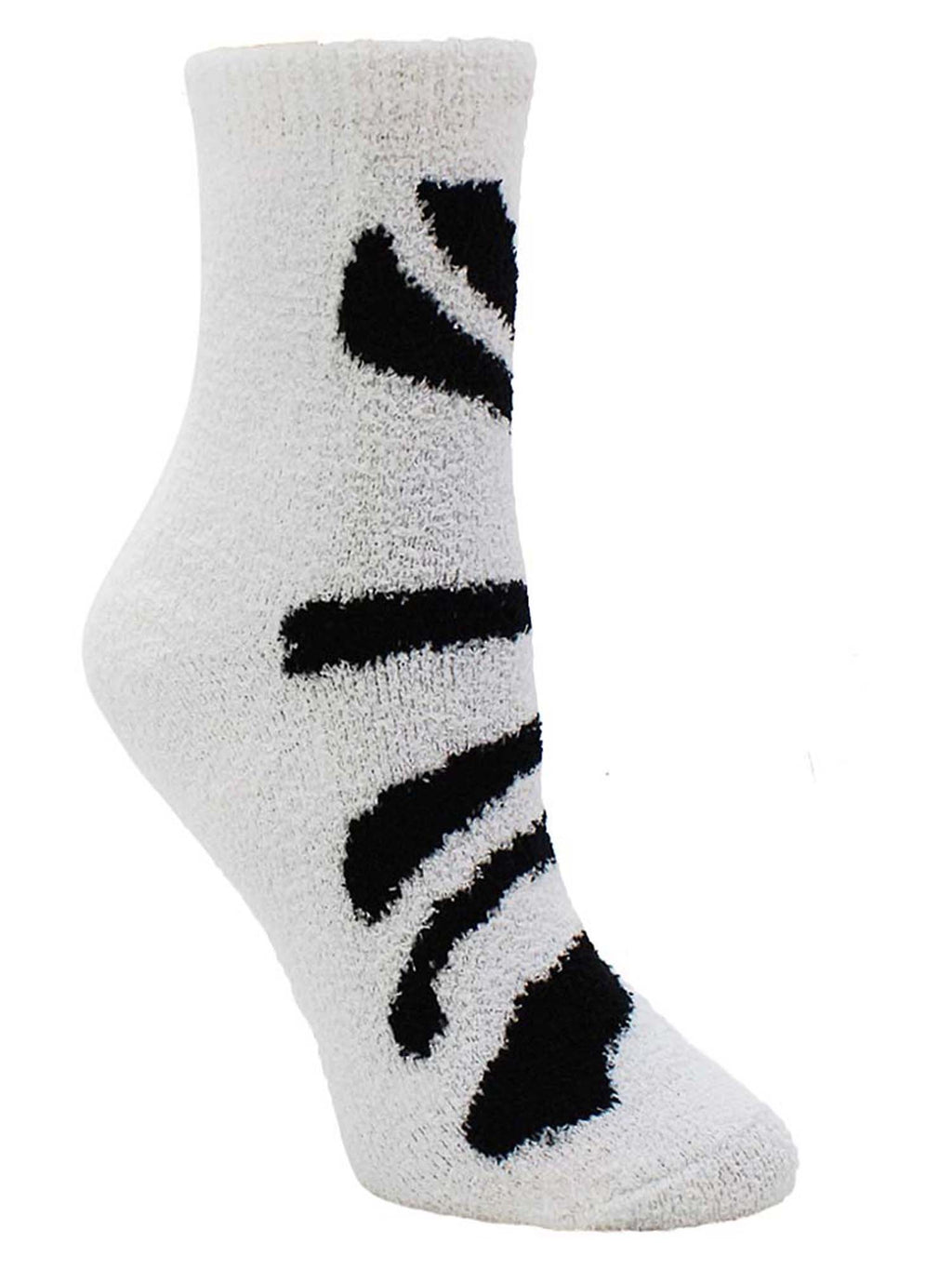 Zebra Print 6-Pack Assorted Soft & Fuzzy Socks