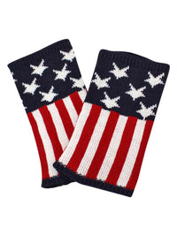 American Flag Print Knit Boot Cuff Leg Warmers