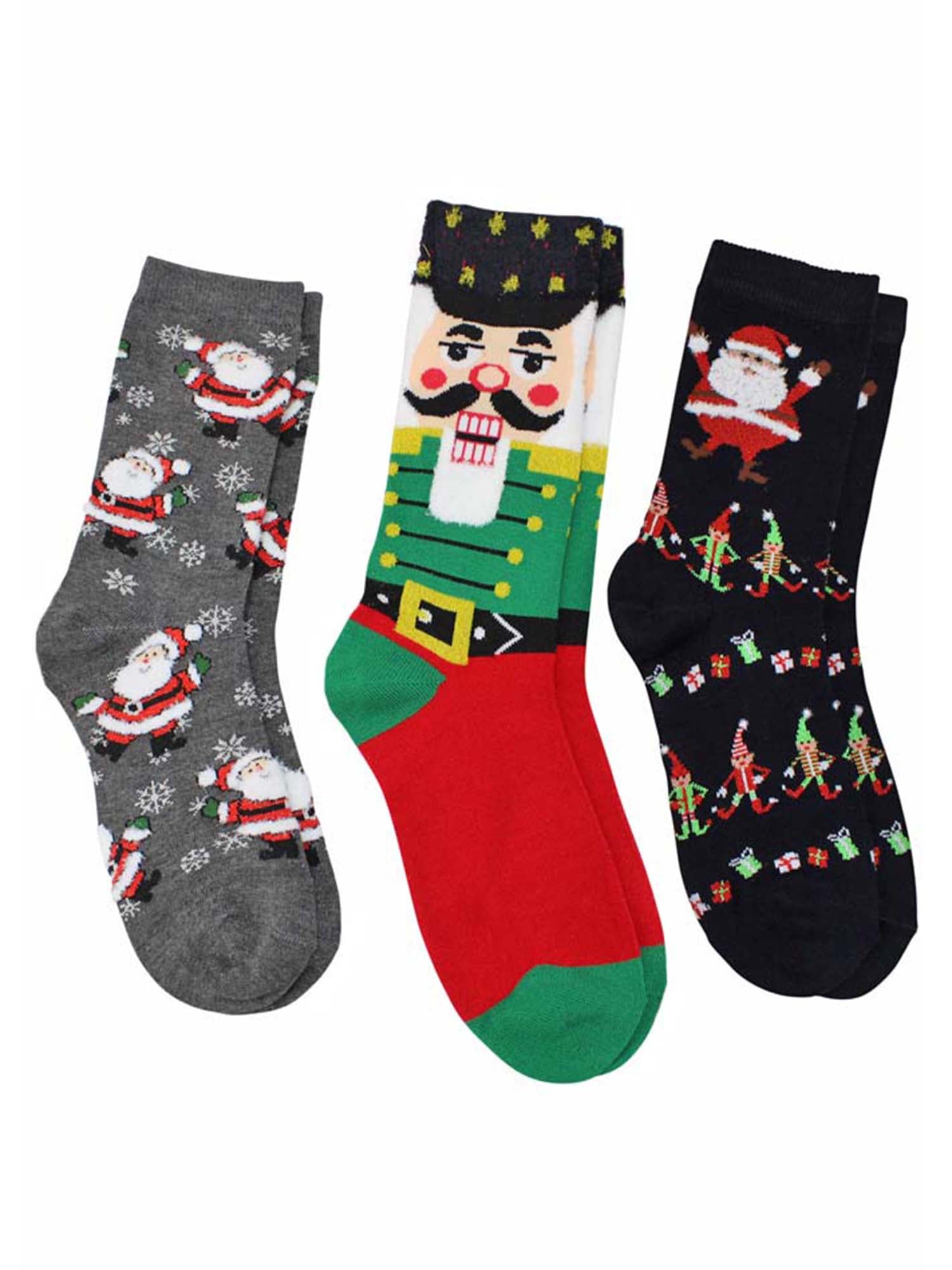 Christmas Holiday Print Womens 3 Pack Crew Socks – Luxury Divas