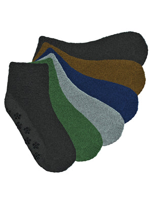 Dark Colors Non Skid 6 Pack Fuzzy Socks