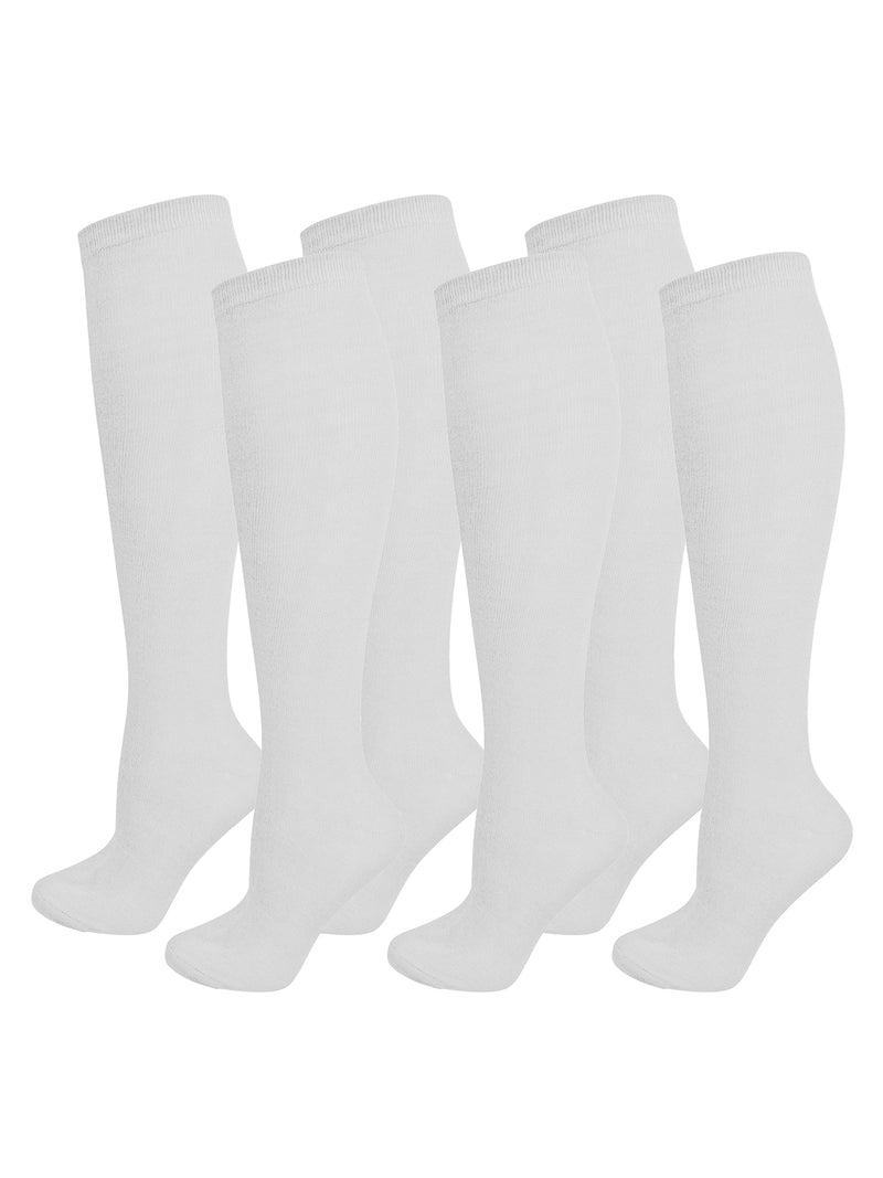 White 6 Pack Bundled Lot Knee High Socks