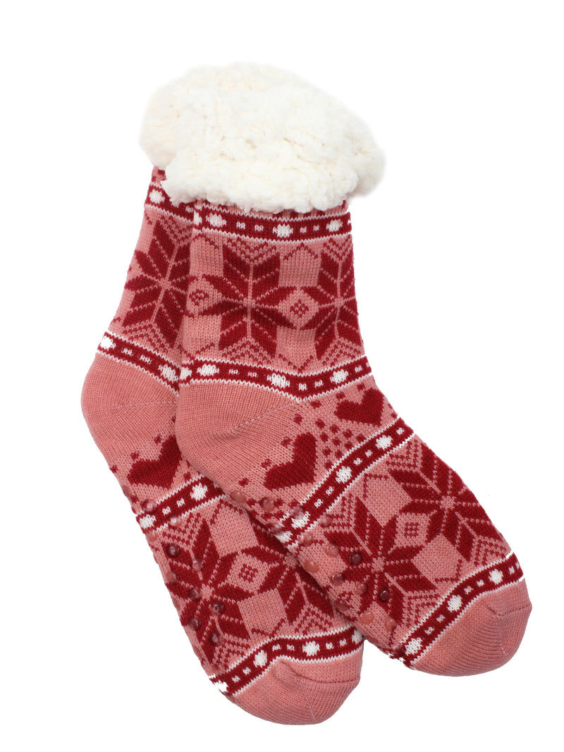Snowflake Anti Skid 3 Pack Slipper Socks For Women