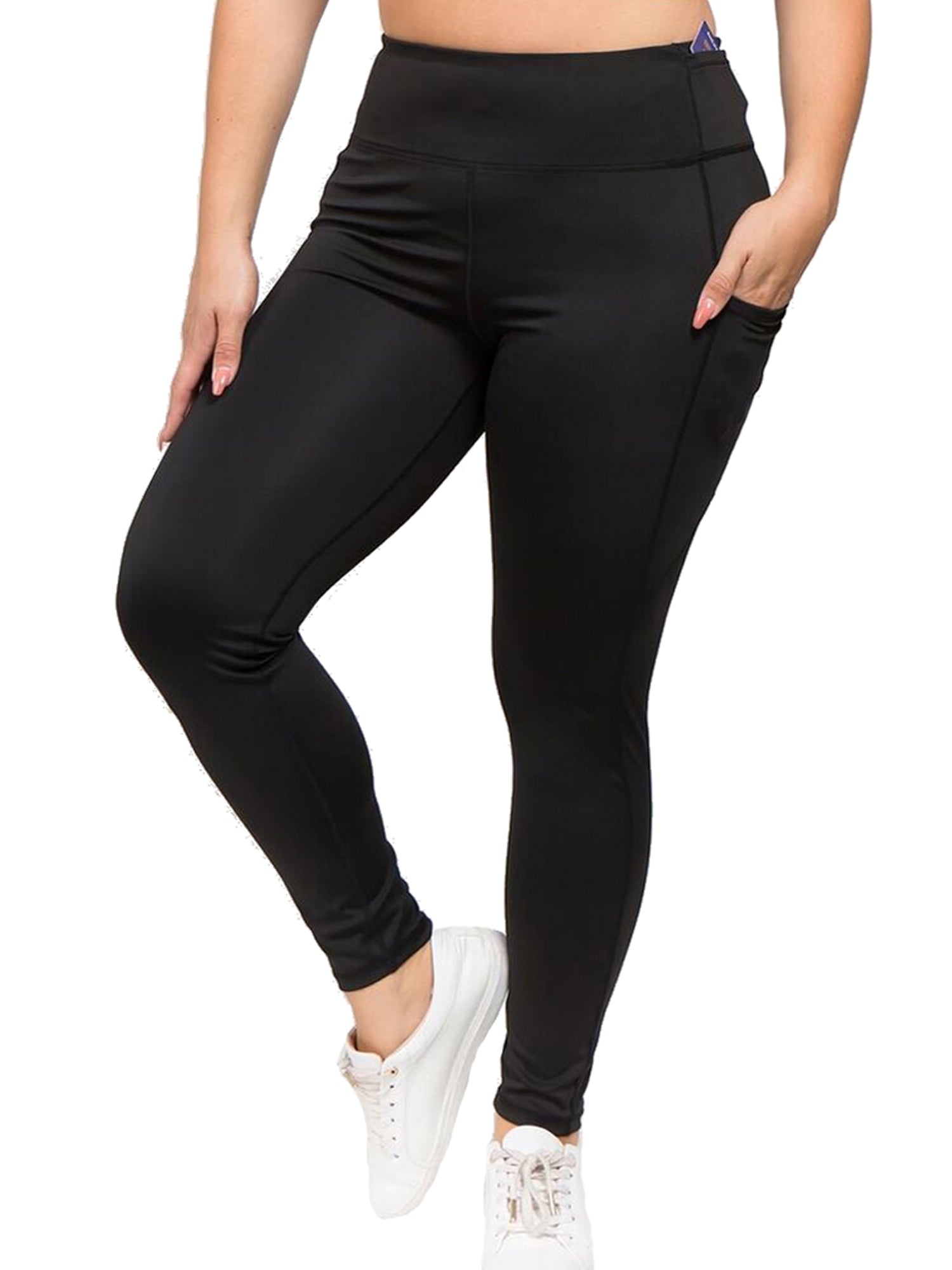 Black Plus Size High Waist Activewear Leggings With Pockets Size X-Lar –  Luxury Divas