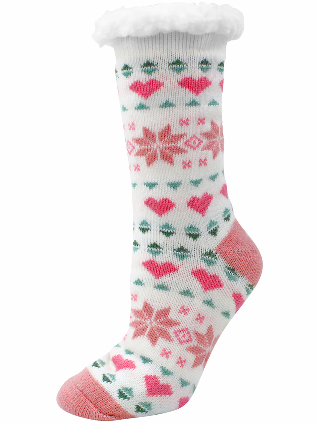 Black & Pink Snowflake 2-Pack Slipper Socks