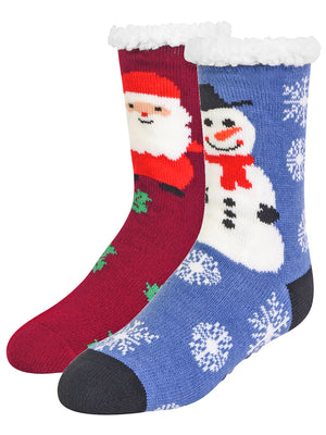Santa & Frosty 2-Pack Slipper Socks