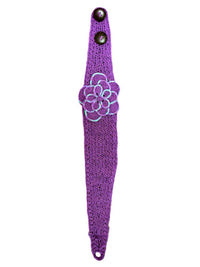 Crochet Headband With Sequin Flower Detail