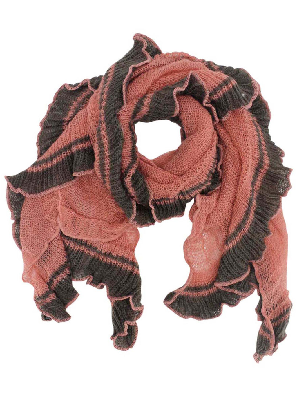 Thin Crochet Ruffle Knit Scarf