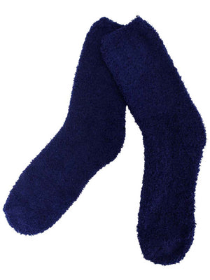 Men's Solid Color 6 Pack Fuzzy Crew Socks